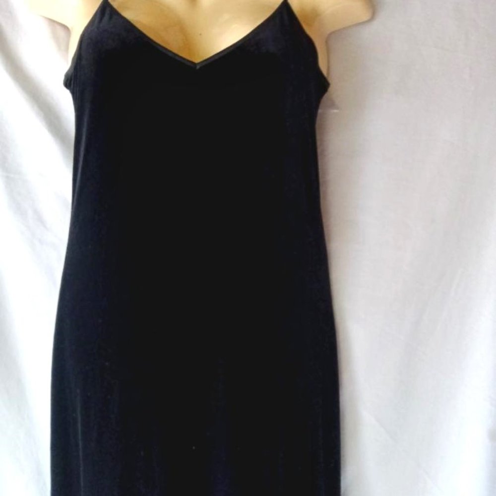Women's Black Velvet Sleeveless Long Formal Dress Size Small